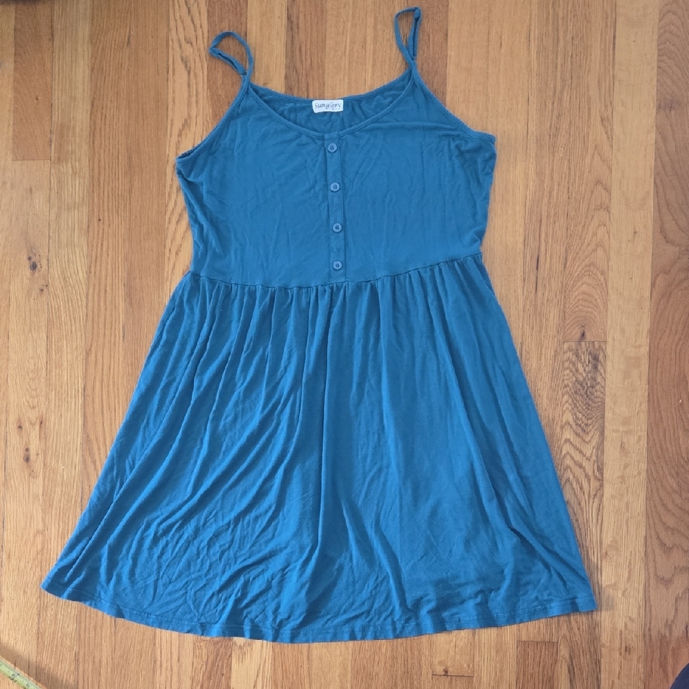 Sunglory Teal Button-Down Top